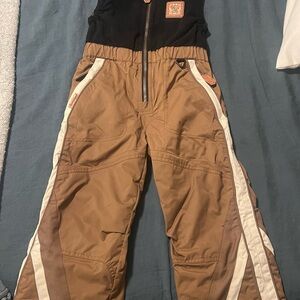 Kids Obermeyer Brown and Black Snow Bib